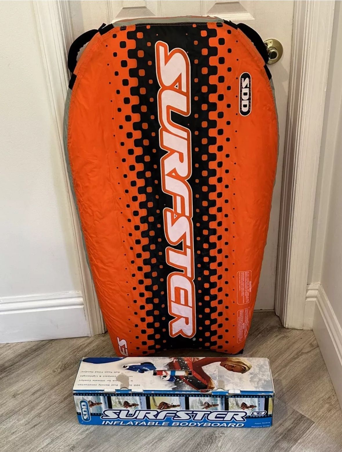 Surfster S3 SSD Inflatable Surf Body Boogie Board Orange 41” x 23” No Pump