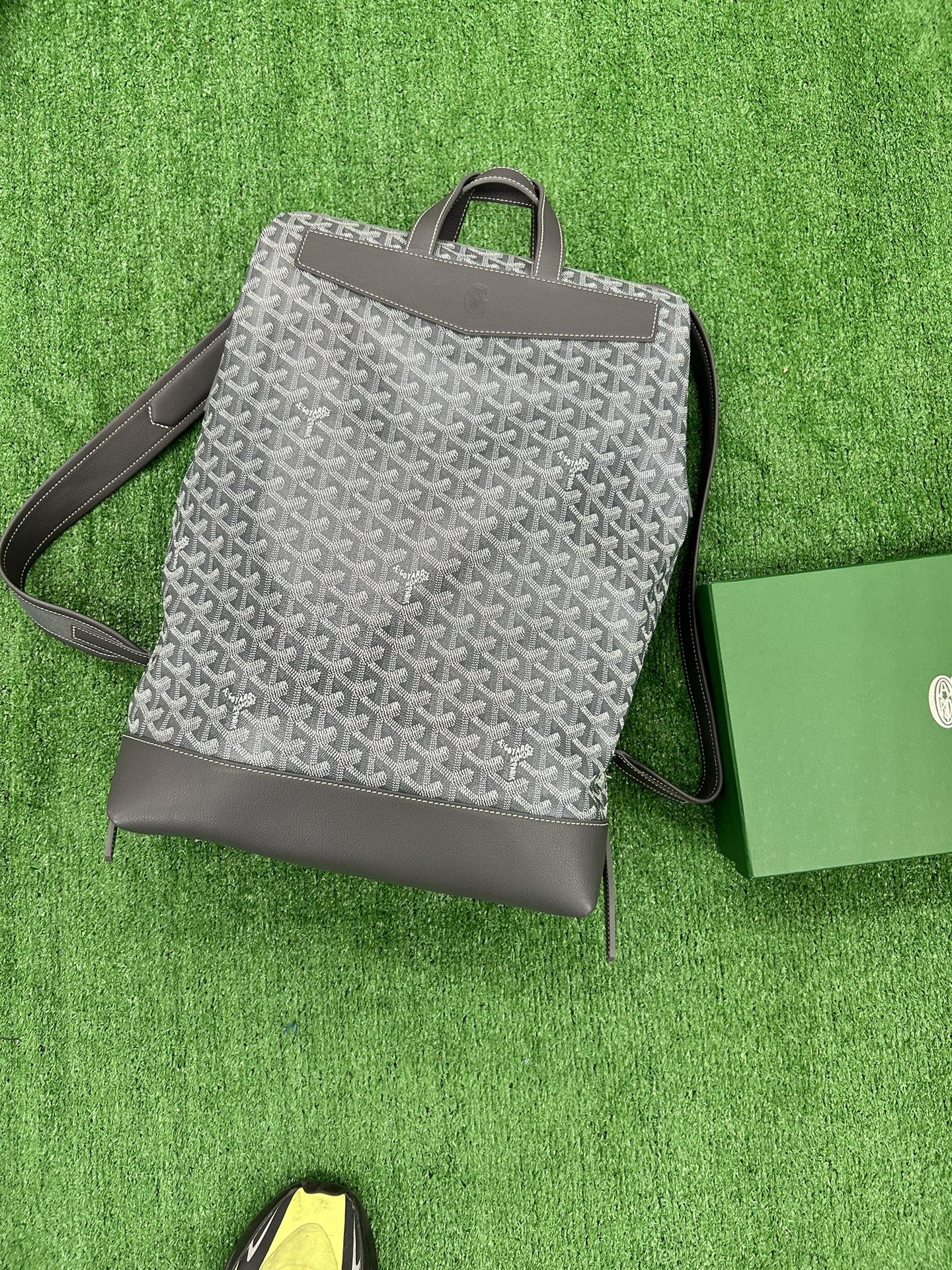 Goyard GOYARD BACKPACK MONOGRAM LEATHER BLACK WHITE SAINT LOGO