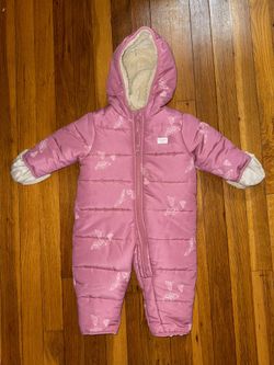 Oshkosh Pink Butterfly Print Baby Snowsuit