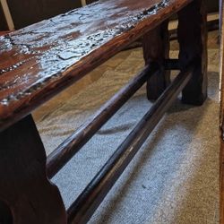 Handcrafted Old Growth Cedar Hardwood Lichtenberg Style Bench
