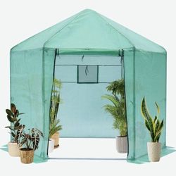 New in Box 82.68 in. W x 82.68 in. D x 90.55 in. H Metal Green Indoor/Outdoor Greenhouse