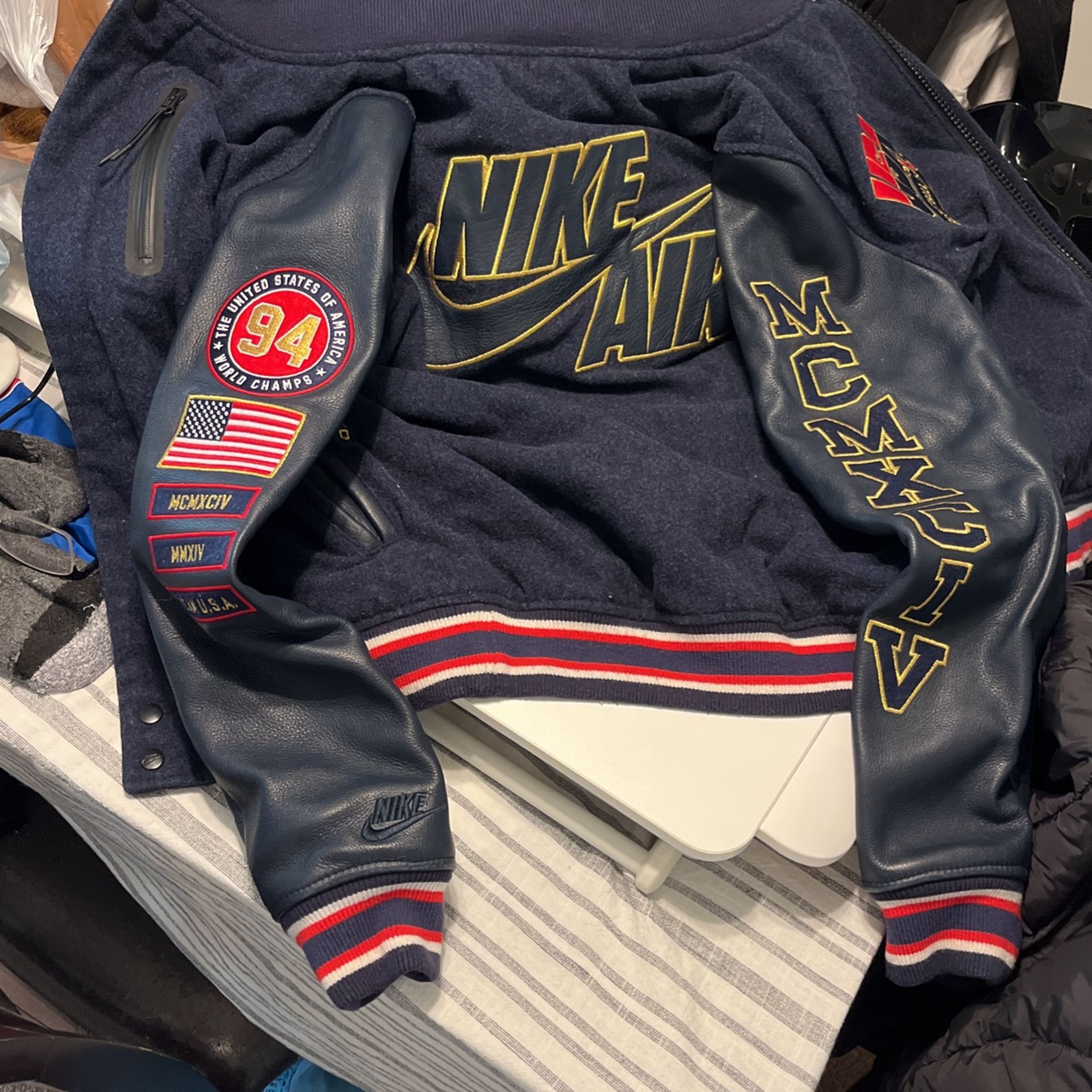 Nike Air 94 Basketball World Champion Leather/wool Jacket
