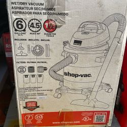 Shop. Vacumm 6 Gallon 22.87 L 