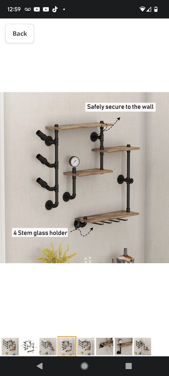 $75 HEONITURE 4 TIER INDUSTRIAL PIPE BAR SHELVES Other - Home decor