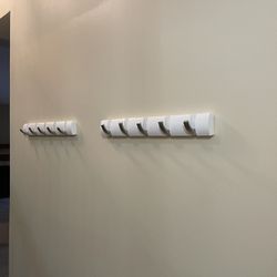 Pair of Wall Mounted 5-Hook Coat Rack