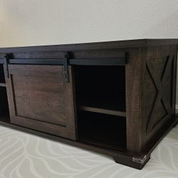 Rustic Sliding Barn Door Farmhouse Coffee Table