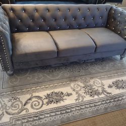 beautiful Gray sofa chair with diamonds