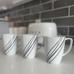 White Cups , Set Of 3