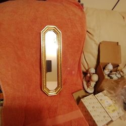 Gold Small Oblong Mirror 