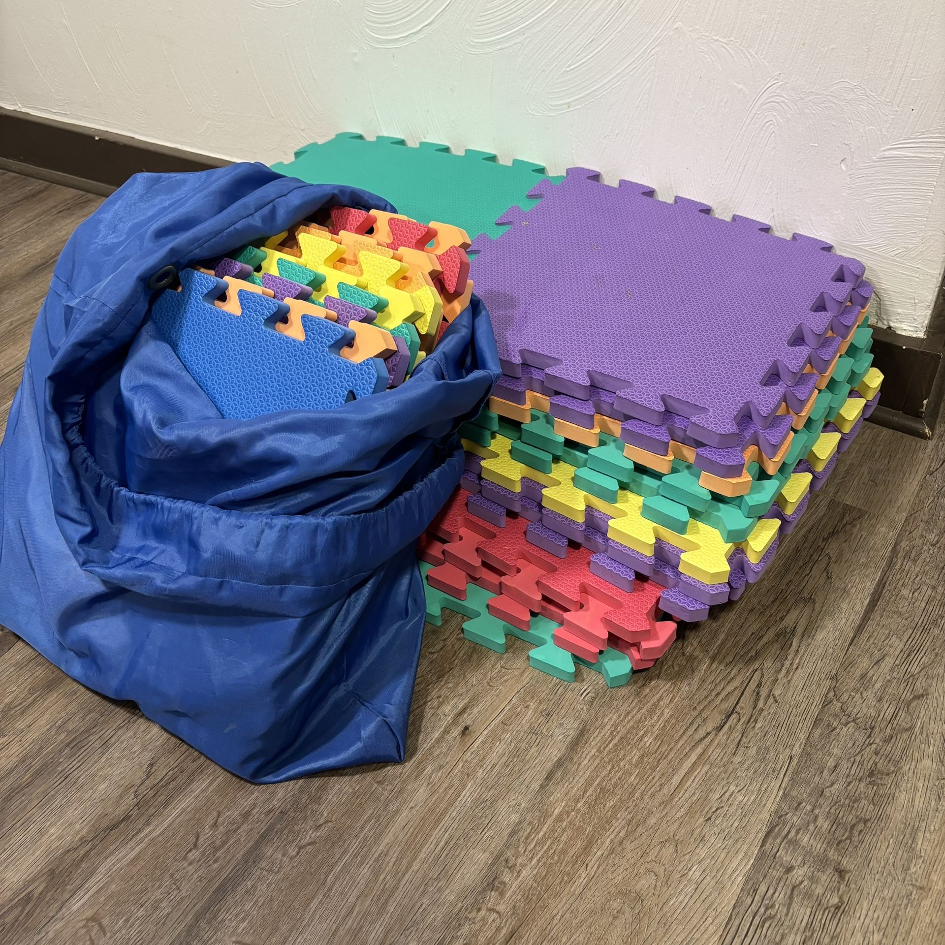 Foam Mat Set With Bag Colorful Kids Playroom 