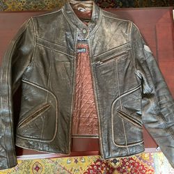 Flying Bikes Brown Leather Jacket- Woman’s Small