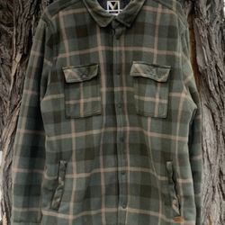 Voyager Mens Sherpa fleece Shacket lined L