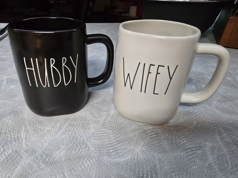Rae Dunn Husband Wifey Mugs