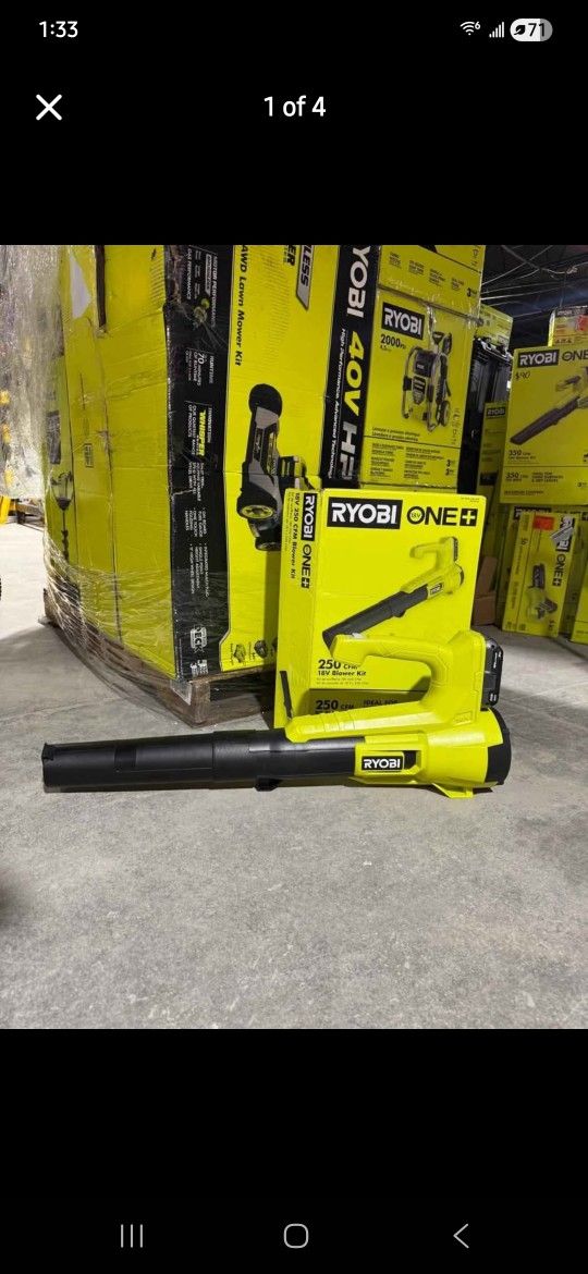 RYOBI Blower 250 CFM 18v Kit 