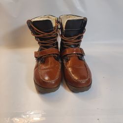 Cadillac Men's Brown & Black Carpenter Boots Size 10.5 Lace & Buckle 