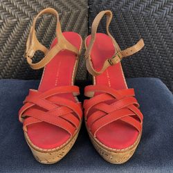 Gap Cork Heel Wedge Multi Strap Sandal Size 7 (38)
