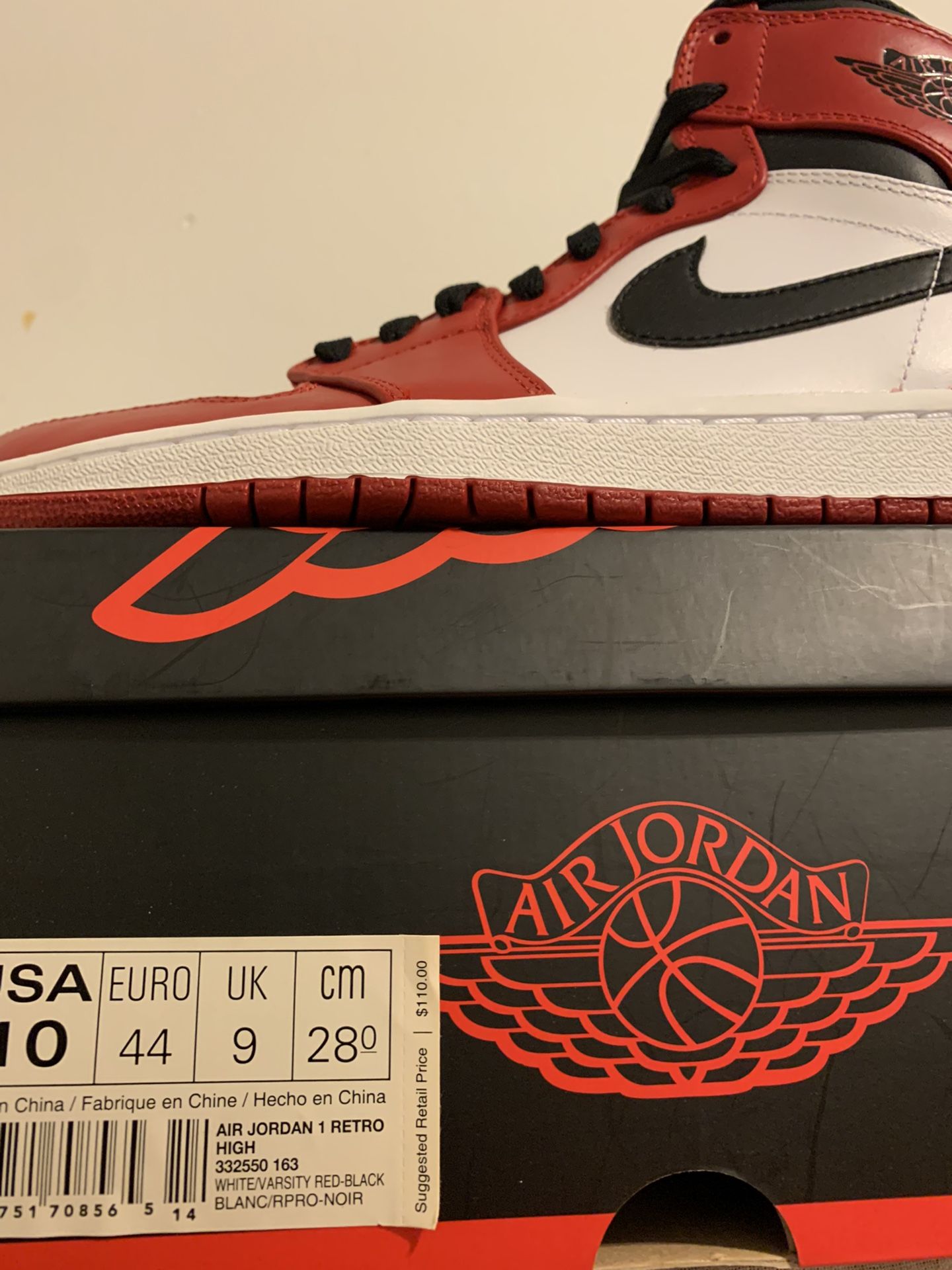 Nike Air Jordan 1 Chicago 2013 White/Varsity Red Black 332550 163 Athletic shoes & Sneakers
