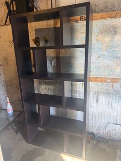 Dark Brown Modern Bookshelf with Open Shelves