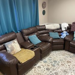 Brown Leather Couch