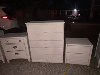 White Bedroom Dresser and Nightstand Set