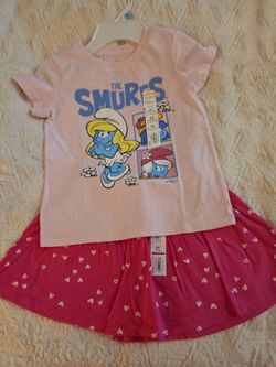 Smurfette 2 pc skort outfit