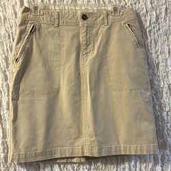 Eddie Bauer: Tan Skirt, Pockets, Belt Loops, Size: 6