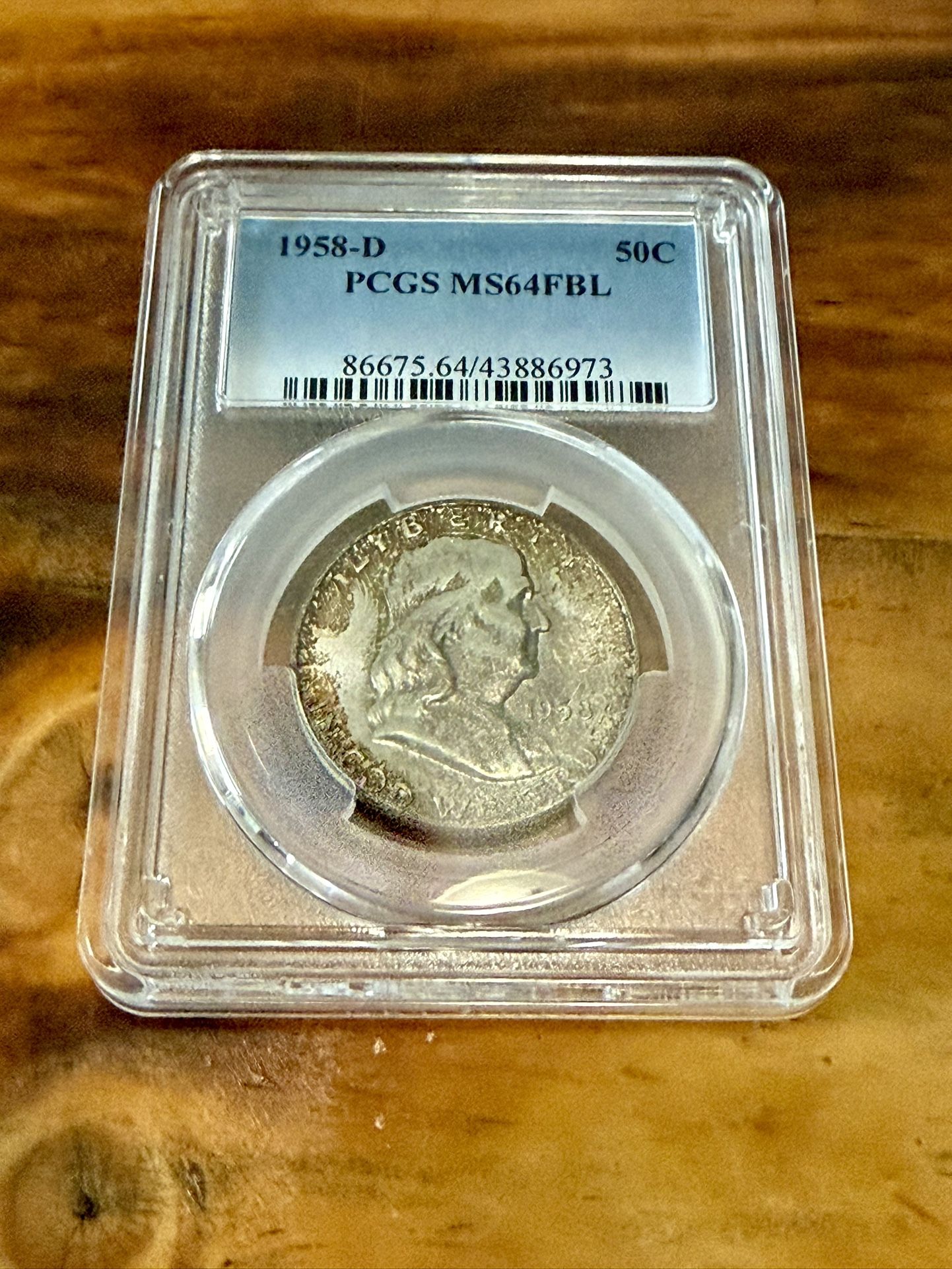 1958-D Franklin Silver Half PCGS 64 FULL BELL - “Freak Coin “Please Check Additional Information Below!!!!