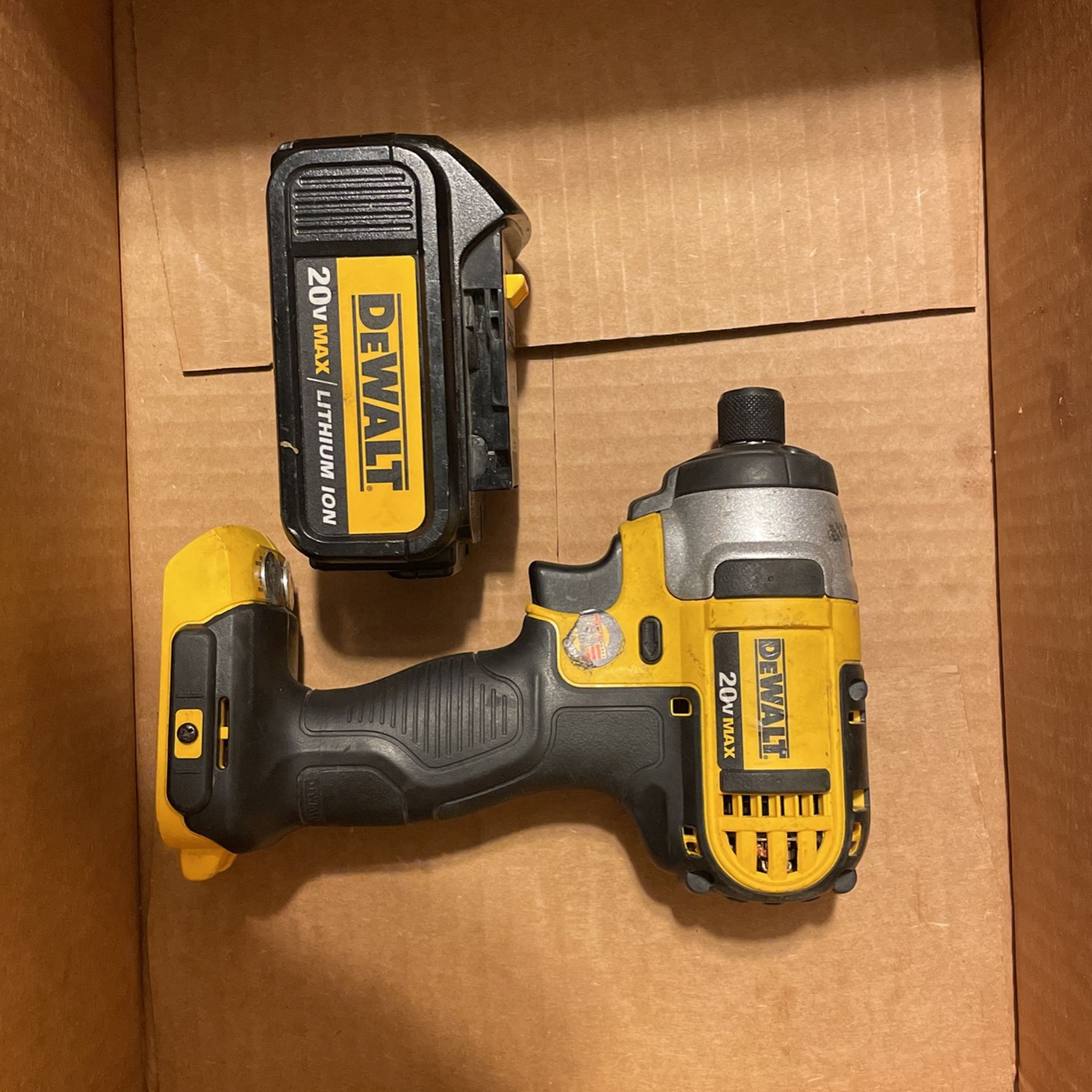 DEWALT 20-Volt MAX Lithium-Ion Cordless 1/4 in. Impact Driver (Tool-Only) with 20-Volt MAX Compact Li-Ion 3.0 Ah Battery Pack