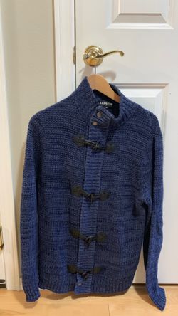 Express Men’s Size Medium Navy Toggle & Button Sweater