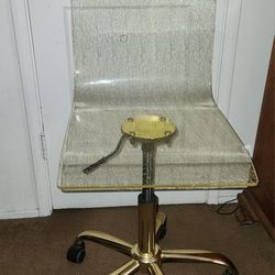 Gold Glitter Acrylic Swivel Desk Chair