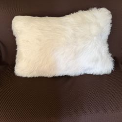 2’x17” White Shag Pillow (new-see Description)