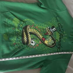 Green ed hardy hoodie with bold design 