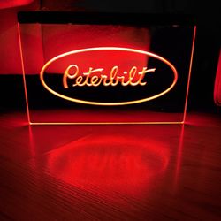PETERBILT LED NEON RED LIGHT SIGN 8x12