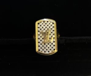 14k real gold ring with LV letters