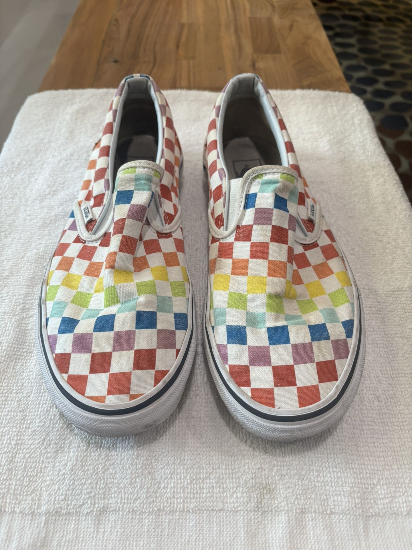 Rainbow Checkered Vans Sneakers