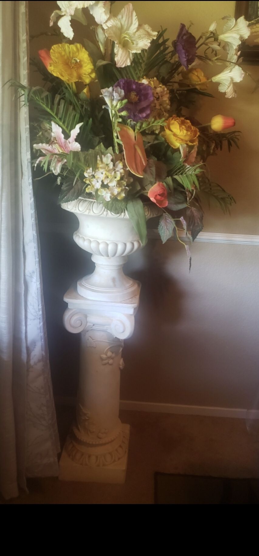 Artificial Flowers with Ceramic Stand and Vase