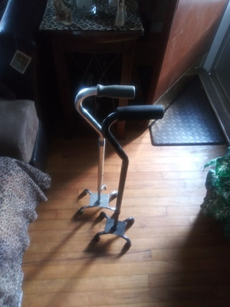 Set of 2 walking canes 1 silver and 1 black
