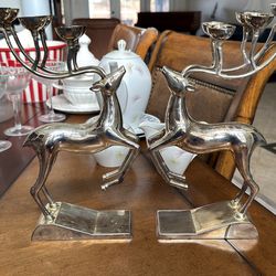 Set of silver Godinger silver plated deer