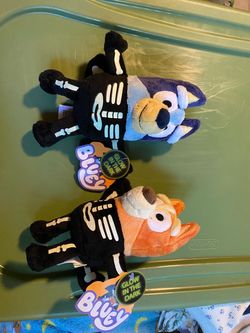 Blue and bingo plushies