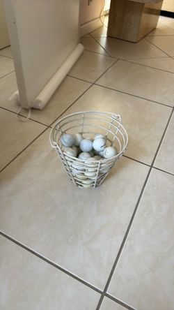 Wire Basket Full of Used Golf Balls