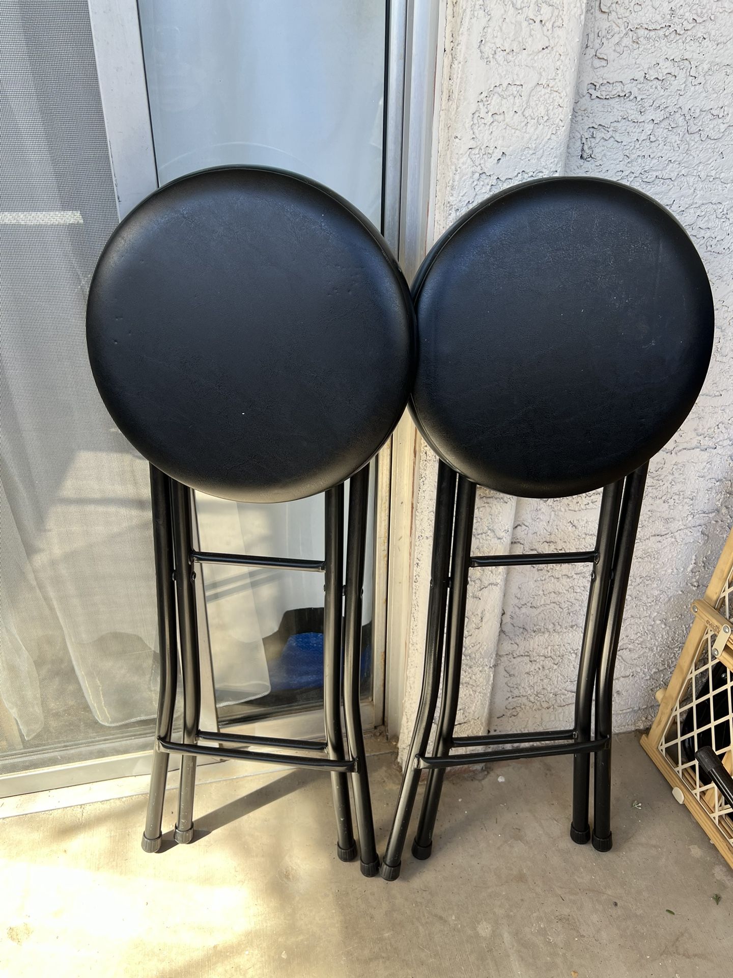 Set of 2 Black Folding Bar Stools