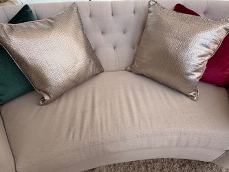 Pair of Metallic Woven Faux Leather Decorative Pillows