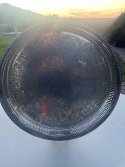 Vintage Wm. Rogers Silverplate Victorian Decor Tray Ornate Serving Platter