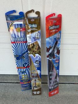 3 ea. Kites NEW Jet Airplane Blue Angels Beach Park Toy CloudPleasers SkyMax