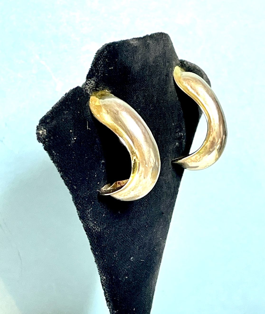 Vintage Sterling Half Hoop Earrings