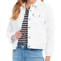 Levi's Women's Trucker Jacket White Denim Classic Large