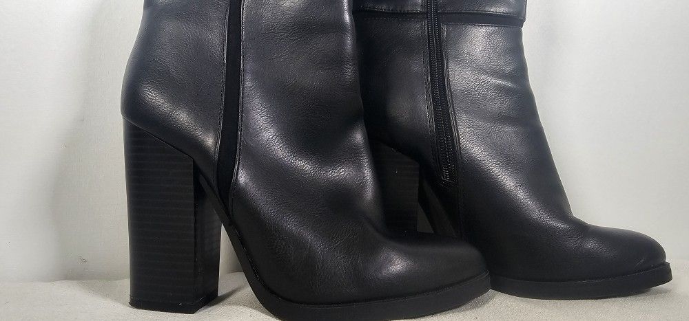 A+ Kameel Women's Tall Knee High Black Boots Size 6- Block Heel NWT