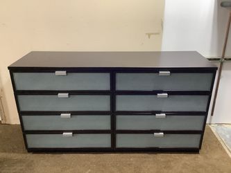 IKEA 8 drawer espresso dark brown wood dresser - 63” W x 33-1/2” H x 19-1/4” D