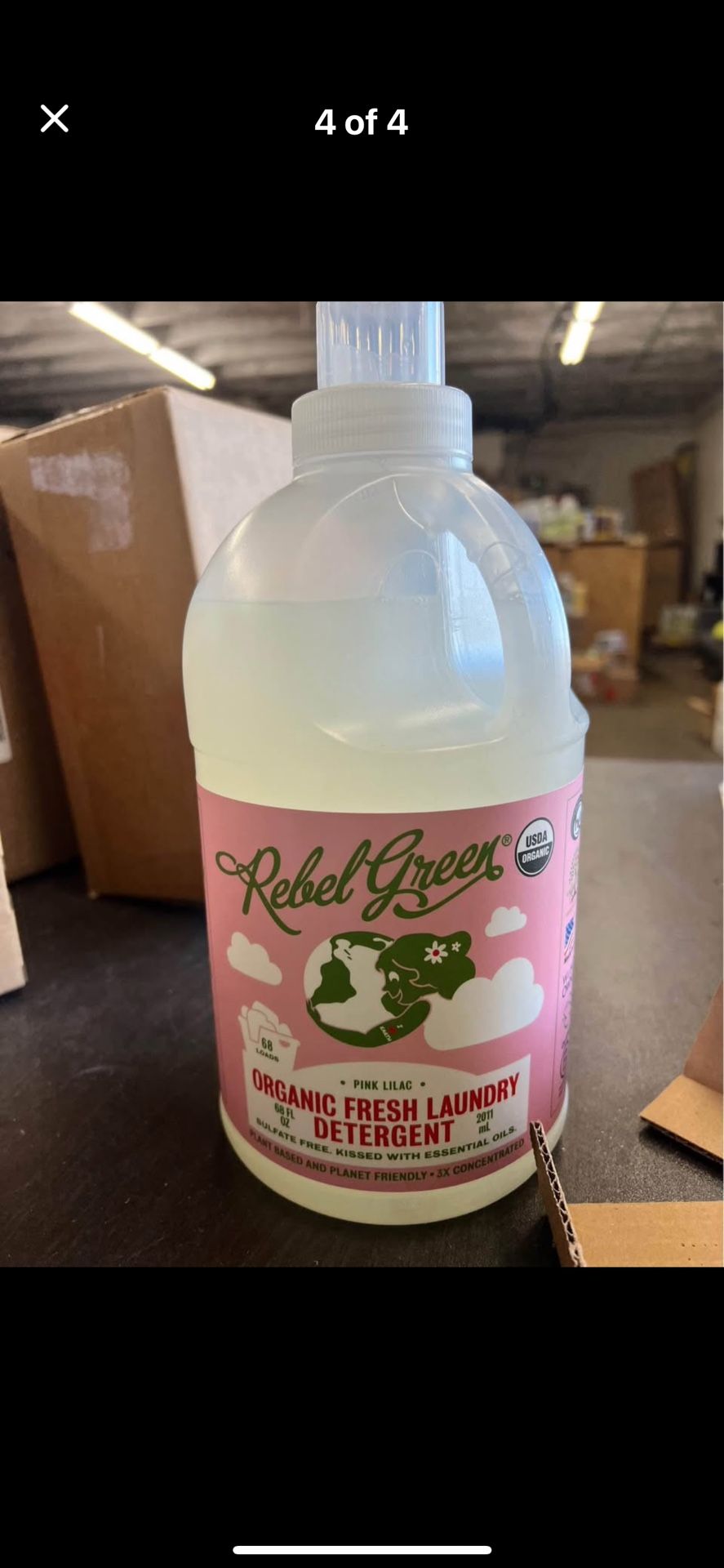 Rebel Green Laundry Detergent, Organic and Sulfate Free Hypoallergenic Laundry Soap, Unscented, 64 L