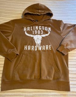 Arlington Hardware Heavyweight Long Horn Cattle Size Med.  Design Hoodie